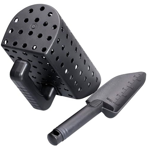 Dorccsi Accessori per Metal Detector, Paletta per Sabbia in plastica e Pala Pieghevole, setaccio per Sabbia Leggero per Conchiglie da Spiaggia, setaccio per, Paletta per per scavo, allentamento