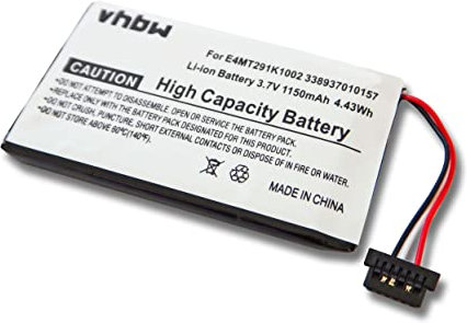 vhbw Akku Ersatz für Mitac Mio 338937010157, E4MT291K1002 für GPS Navigation Navi (1150 mAh, 3,7 V, Li-Polymer)