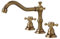 IUokLU Robinet de lavabo de Salle de Bain à Double poignée mitigeur de lavabo à 3 Trous Robinet de lavabo de Salle de Bain en Laiton Antique robinets d'évier de,Un