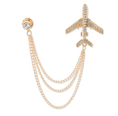 Broche avion élégant zinc allié cristal aéronef femmes déclaration cadeaux veste robe accessoires