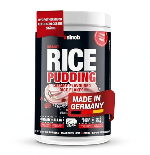 #sinob Instant Rice Pudding Vanille Kirsch 1000 g | Reis Pudding Pulver | Glutenfrei