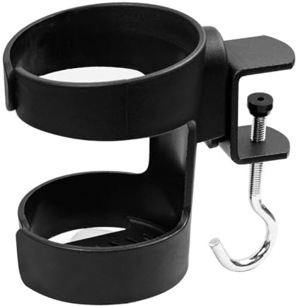 Nicear Desk Cup Holder with Hook, Milk Tea Cup Holder,Coffee Drink Mug Mugs Organizer for Home and Office (Black)