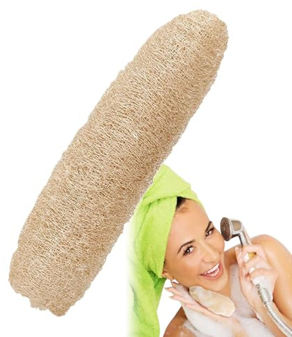 Éponge en luffa – Éponges de bain en luffa pour le corps pour la douche | Brosse de nettoyage naturelle pour le dos | Brosse de nettoyage multifonction pour le lavage de la vaisselle, le toilettage