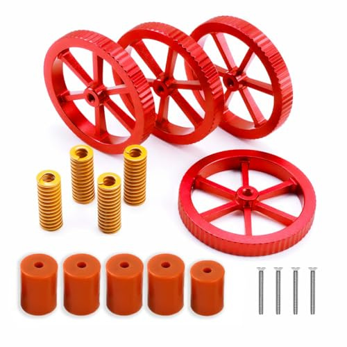 Newwish Kit Actualización Nivelación Cama Caliente Ender 3,4 Tuercas Metal + 4 Muelles + 5 Columnas de Silicona para Impresoras 3D Ender 3/V2/Pro/Ender 3 S1/S1 Pro/S1 Plus/Ender 3 Neo/Max Neo.
