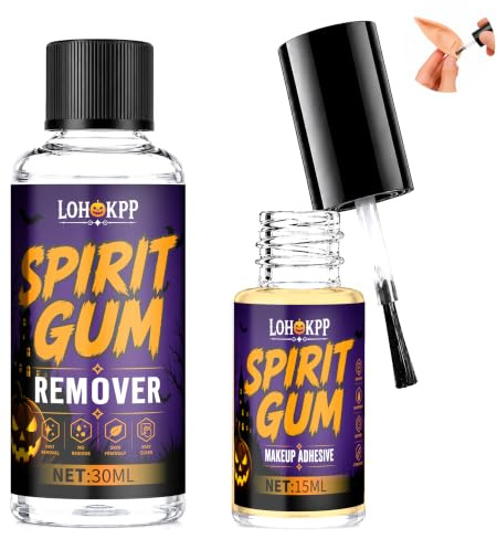 Colla per il Viso 15 ml + 30 ml Solvente, Colla Cosmetica per Effetti Speciali, Colla Cosmetica per Halloween, Trucco per Effetti Speciali, Colla per Corpo, Spirit Gum