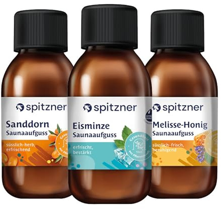 Spitzner Saunaaufguss Set Klar & Frisch 3x125 ml Wellness Sauna Aufguss Bundle