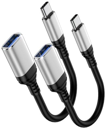 Adaptateur USB C vers USB 3.0 [Lot de 2] Câble OTG USB Type C Mâle vers USB A Femelle,Adaptateur USB A vers USB C pour Samsung Galaxy S26 S25 S24 S23 A17 A16,iPhone 17 Pro Max 16 15 MacBook Air iPad