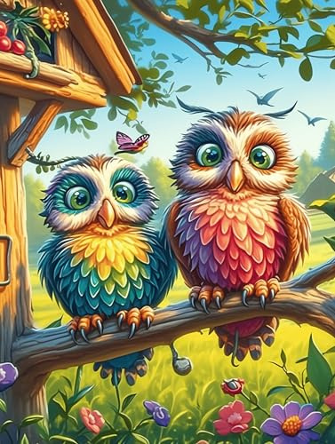 Eulen in einem magischen Baumhaus Puzzle 500 Teile Für Erwachsene Langlebig Wildtier Haustier Entspannende Aktivität Für Jeden Tag Perfekt Für Sammler Geschenkidee Karton 500 PCS