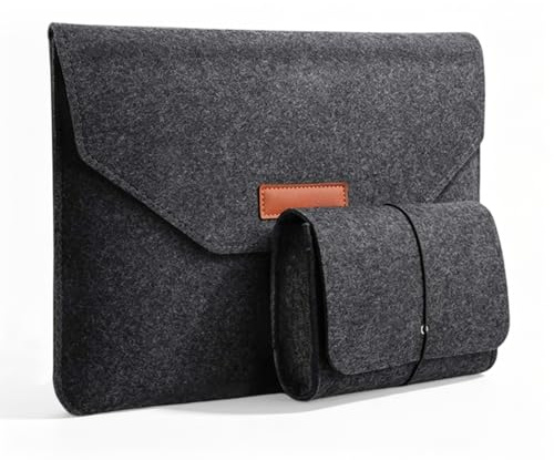 13 Zoll Filz Laptop Hülle Tasche, Laptoptasche aus Filz Ultradünn Laptop Sleeve mit Mehreren Fächern Laptoptasche Schutzhülle Laptophülle für Tablet (Schwarz)