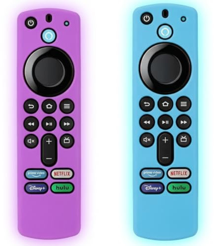 Tarqite 2PCS Remote Cover Case for Firestick, Glow in the Dark Silicone | Anti-Slip Washable Protective Remote with Lanyard, Compatible with Fire TV Stick HD 3rd Gen Voice Remote