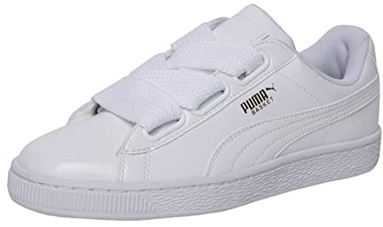 PUMA Damen Basket Heart Patent WN's Fußballschuhe, White White, 40 EU