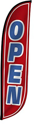 LookOurWay offen Feder Flagge, 12-feet, rot/blau