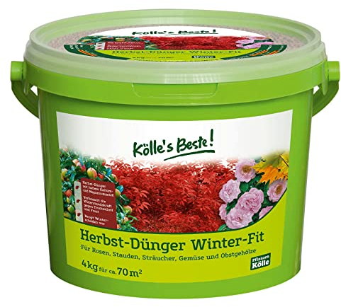 Kölle's Beste Herbstdünger für Gartenpflanzen wie Rosen, Stauden und Gehölze, praktisches Granulat, für Spätsommer Herbst und Winter, beugt Winterschäden vor, 4 kg