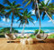 Wandmotiv24 Mural Palmes Sur Une Plage Tropicale Non-Tissé Papier Peint XXL | L 300 x 210 cm - 6 Parties
