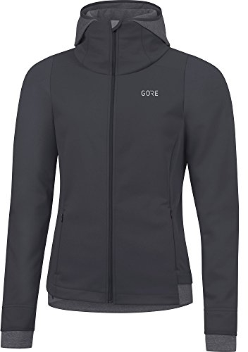 GORE Wear Damen Winddichte Kapuzen-Laufjacke, R3 Women GORE WINDSTOPPER Thermo Hoodie, 36, Grau, 100378
