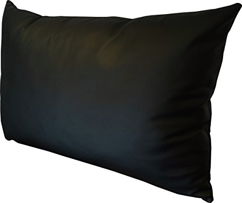 Quattro Meble Schwarzes Echtleder Kissen 40 x 50cm Sofa & Stuhl Dekokissen Echtleder Rückenkissen Rindsleder - Volleder Leder Zierkissen Modell 1el