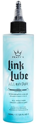 Peaty's Link Lube All-Weather Bike Chain Oil - Premium Chain Lubricant with Bespoke Blend of Oils & Waxes for a Smooth Drivetrain, Cassette & Gears in Mixed Conditions for MTB, Road & E-Bikes - 120ml