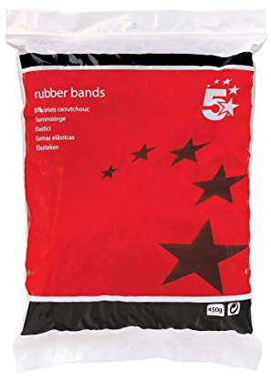 3XOffice Rubber Bands No.64 Each 89x6mm Approx 330 Bands [Bag 0.454kg]