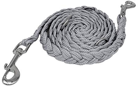 Generisch Handgeflochtene Hundeleine | 2.5 m lang und 3fach verstellbar | robuste Führleine und für alle Hundegrößen geeignet (grau) | Handmade in EU