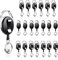 Lot de 10 porte-clés rétractables avec mousqueton et clip de ceinture avec cordon en nylon extensible pour carte d'identité Badge