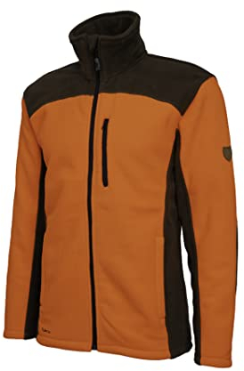 Hubertus Herren Jagd Fleecejacke 2-Farbig Oliv Signalorange (XL)
