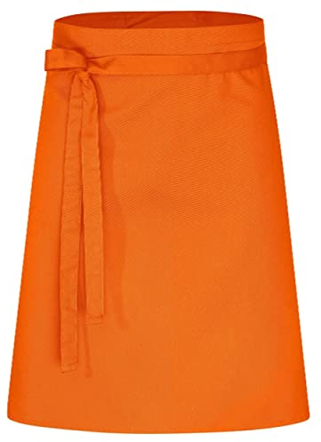 DESERMO Premium Vorbinder 60x80cm (LxB) - Hochwertige Profi-Schürze für Frau & Mann - Küchenschürze aus Baumwollmischung - Schürze mit großer Farbauswahl - Stoffgewicht 220g/m² (Orange)