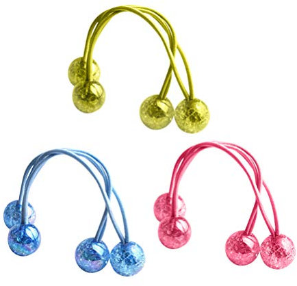 BESPORTBLE Haargummi Retro Haarspangen Elastische Haarbänder 3 Paar Acryl Elastische Kugel Haarband Haarschmuck Haargummis Nostalgie Zopfhalter