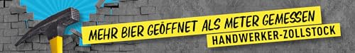 Handwerker-Zollstock Mehr Bier geöffnet als Meter gemessen
