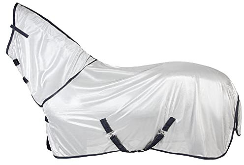 Pfiff 102944 Fliegendecke mit Halsteil, Engmaschige Fliegenschutzdecke, Grau 125