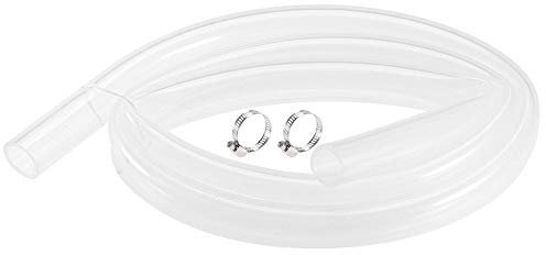 sourcing map Silikonschlauch 19mm(3/4) ID 25mm(1) OD 1.5m Gummischlauch Luftschlauch Wasserleitung Klar mit Klemmen