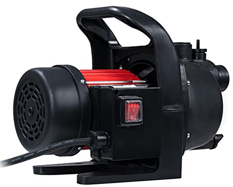 Grafner Gartenpumpe 600 Watt (max. 3,6 bar, Fördermenge 2800 Liter/Stunde, Ansaugtiefe: 7 Meter, Förderhöhe: 35 m, Wassereinfüllschraube und Wasserablassschraube) Hauswasserwerk Hauswasserautomat