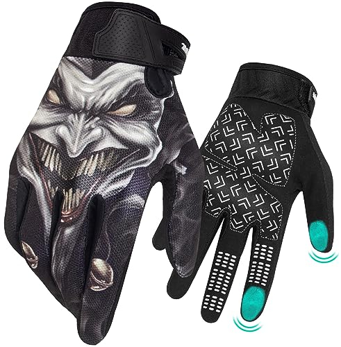 RIGWARL Touchscreen Motorrad Handschuhe Herren, Luftdurchlässige Mesh-Einsätze Handschuhe Skelett Damen, Rutschfest Leicht Langlebige Fahrradhandschuhe Motocross MTB Laufen, Radfahren, Klettern Garten