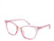 WANWAN Occhiali da lettura occhio di gatto da donna con cornice di moda lettori di qualità oversize, Rosa trasparente