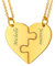 U7 2-Teilig Herz Partnerketten 18k vergoldet personalisiert Puzzle Anhänger mit 46+5cm Rolokette Gravur Namensketten Liebepaar Ehepaar Modeschmuck Accessoire für Weihnachten Valentinstag