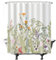 Ulticool Tenda da Doccia - con Fiori Naturali - stile Retrò, Vintage - 180 x 200 cm - Lavabile - Impermeabile - con 12 anelli