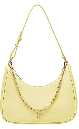 VICTORIA HYDE Clutch Bag Damen Kleine Umhängetasche Retro Echtleder Umhängetasche Vintage Handtasche, gelb