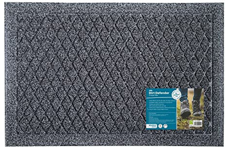 JVL Dirt Defender Scraper Door Mat 40 x 60 cm, Diamond, Grey