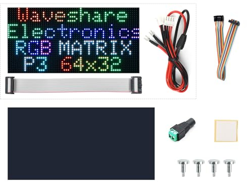 Waveshare RGB Full-Color LED Matrix Panel 64×32 Pixels Display Screen 3mm Pitch Digital Led Module Adjustable Brightness Supports Raspberry Pi Pico/ESP32