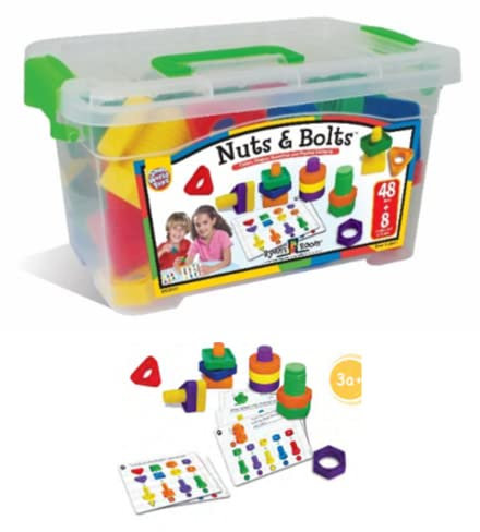 Créative Toys - Viti e bulloni 48 pezzi + 8 spine per aiutare la constuzione