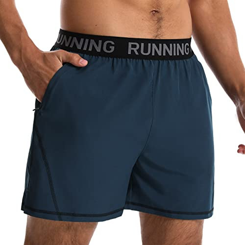 Comilaka Shorts de Sport Running pour Homme Shorts de Course à Pied Léger Séchage Rapide avec Poches Zippées