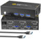 USB3.0 HDMI KVM Switch Dual Monitor 2 Port, 4K@60HzKVM Switches, 2 PC 2 Monitor Switch,HDMI2.0,HDCP2.2, KVM Switch 2 Monitors, 3 USB3.0 ports, Shared Multiple USB3.0 Devices