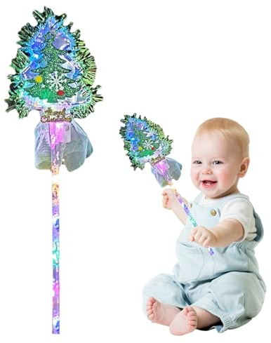 awakentti Feenstab Weihnachtsbaum Blinkende Feenstäbe mit 3 Beleuchtungsmodi, Weihnachtsschmuck für Weihnachten Geburtstag Kostüm Party Dekoration Supplies