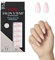 KISS Salon X-tend Glue On Color Nails, Gloria, Light Beige, Medium Size, Almond Shape, 34 Ct.