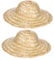 SEWACC 2 Stück Mini-Strohhüte Zum Basteln Miniatur-Strickmütze Puppen-Miniatur-Strohhut Mini-Sombrero-Hüte Puppenhaus-Strohhüte Zum Basteln Mini- -Dekorationszubehör