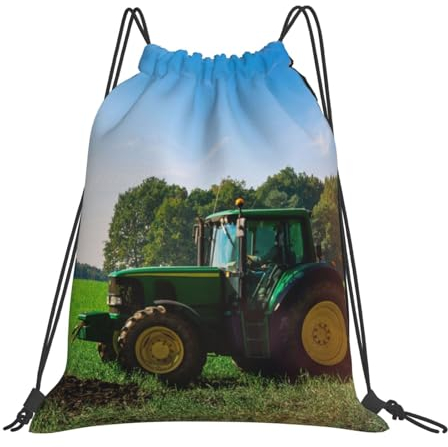 Zhimahou Turnbeutel mit Kordelzug, Traktor, Sonnenuntergang, Landwirtschaft, Bauernhof, Maschine, Sport, Rucksack, String, Schwimmen, Kordelzugbeutel für Damen und Herren, wasserdicht, Reisen, Strand,