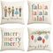 Artoid Mode Nussknacker Falala Frohe Weihnachten Kissenbezüge 4er Set, 40x40 cm Merry Christmas Xmas Zierkissenbezug Cushion Cover Couch Deko