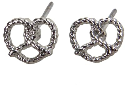 Alpenflüstern Trachten-Ohrstecker Breze mini - Damen-Trachtenschmuck, Trachten-Ohrringe, Brezel im Twist Look (silber-farben) DOR064