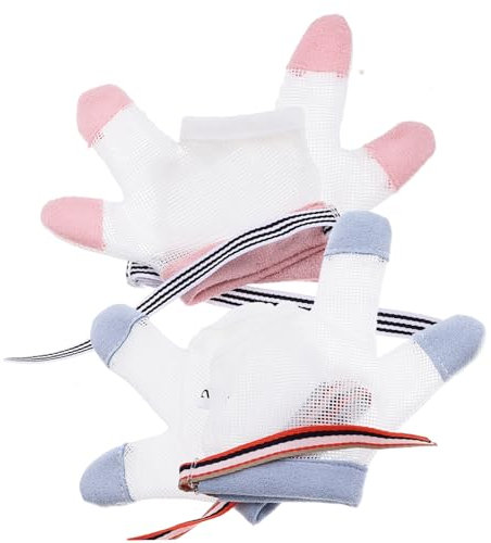 MERRYHAPY 2sets Finger Sucking Stop Glove for Boys and Girls Nail Biting Treatment Glove Comfortable Scratch-Free Anti-Biting Guard for Infants 2pairs*2
