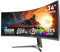 Gawfolk Écran PC Ultra Large 34 Pouces 1500R incurvé 120Hz Gaming Computer Moniteur,21:9 UWQHD(3440x1440)，128% sRGB，FreeSync，HDR，178 ° Angle Vue，DisplayPort、HDMI，VESA 75 * 75MM-Noir