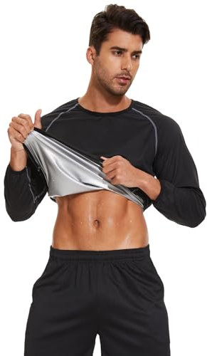 LAZAWG Homme Vêtements de SudationSauna Costume Survêtement Sports Manches Longues Top Fitness Gym
